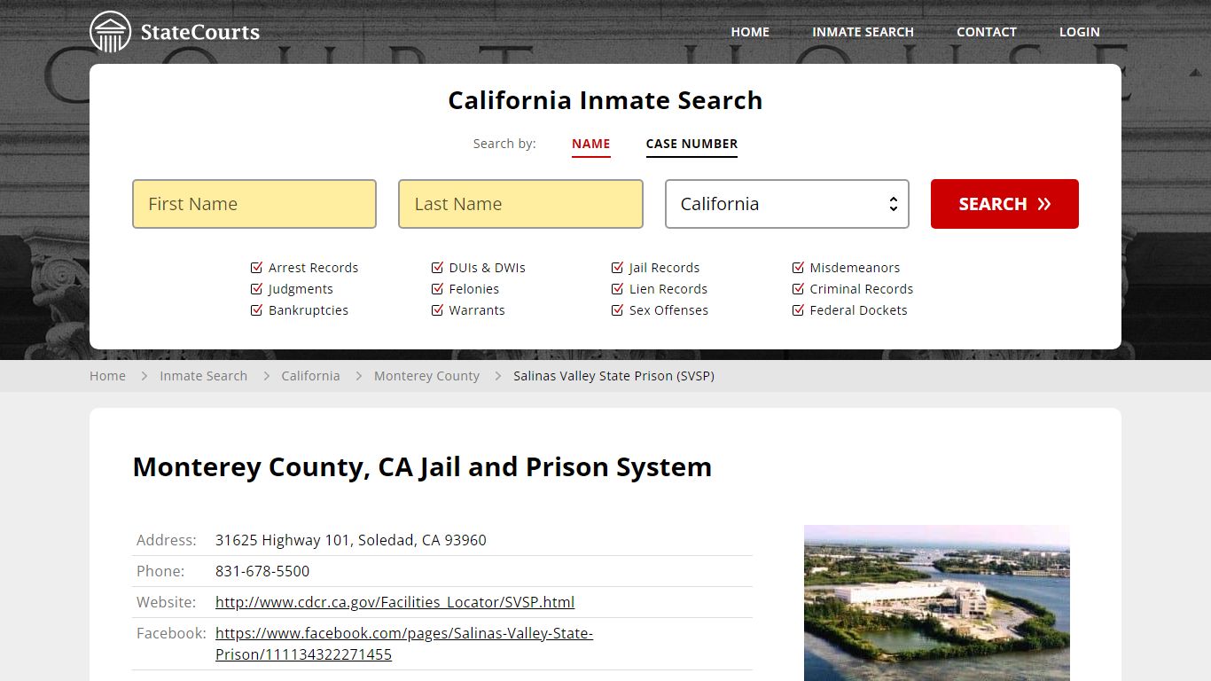 Salinas Valley State Prison (SVSP) Inmate Records Search, California ...