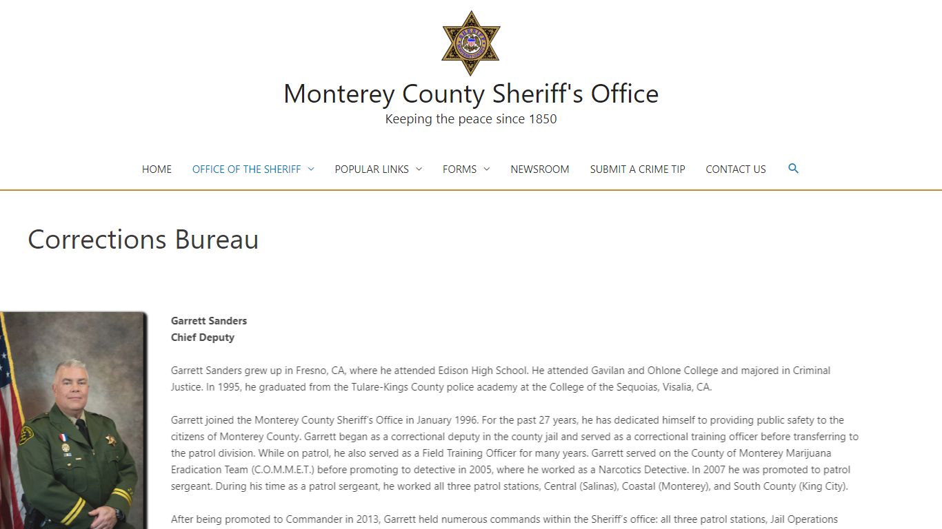 Corrections Bureau – Monterey County Sheriff's Office
