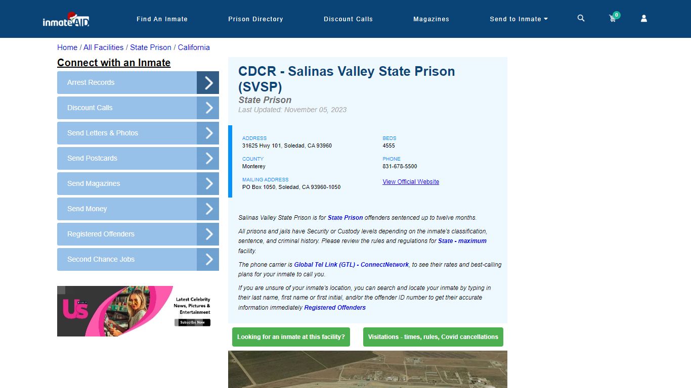 CDCR - Salinas Valley State Prison (SVSP) - InmateAid